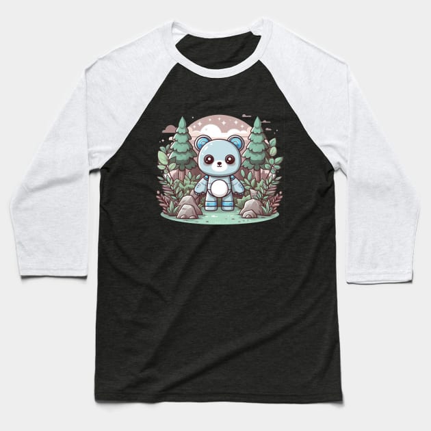 Cute Robot Bear Baseball T-Shirt by The Art-Mart